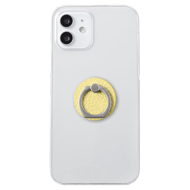 Clear Case Genuine Leather 32 Colors Italian Shrink Leather With Smartphone Ring Back Case