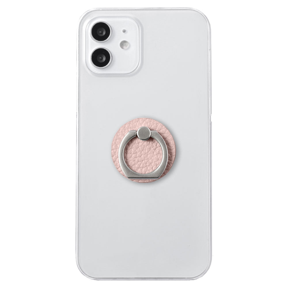 Clear case genuine leather 32 colors Italian shrink leather with smartphone ring back case AQUOS series