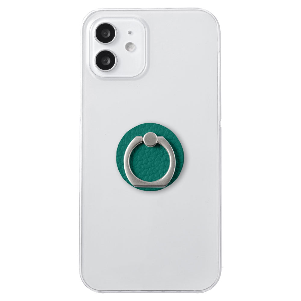 Clear Case Genuine Leather 32 Colors Italian Shrink Leather With Smartphone Ring Back Case