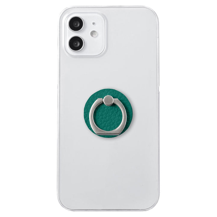 Clear Case Genuine Leather 32 Colors Italian Shrink Leather With Smartphone Ring Back Case