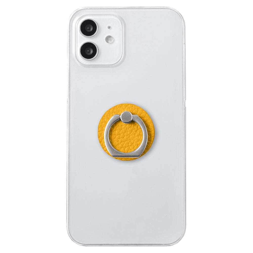 Clear case genuine leather 32 colors Italian shrink leather with smartphone ring back case AQUOS series