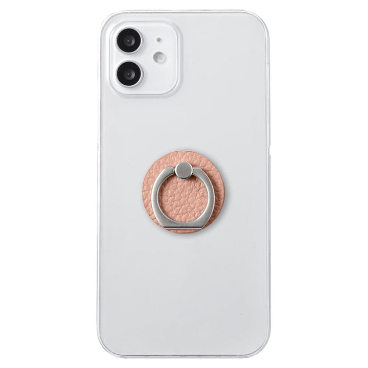 Clear Case Genuine Leather 32 Colors Italian Shrink Leather With Smartphone Ring Back Case