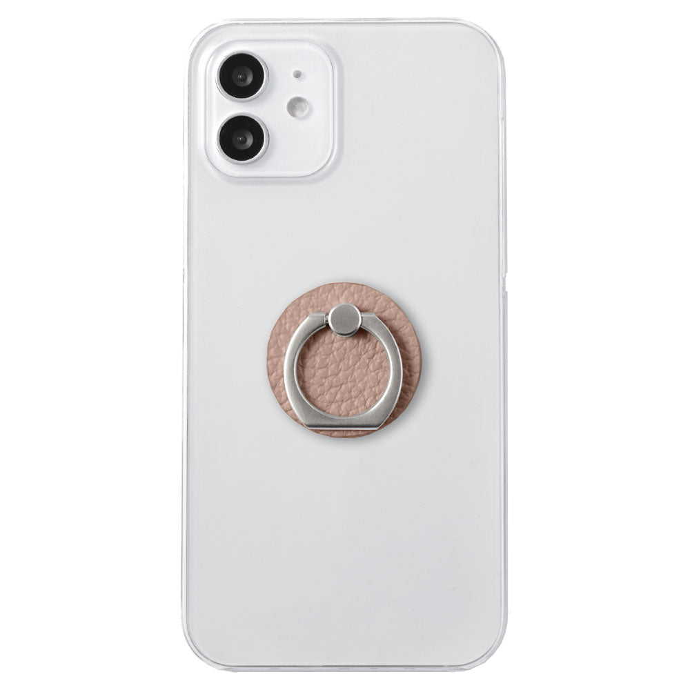 Clear case genuine leather 32 colors Italian shrink leather with smartphone ring back case AQUOS series