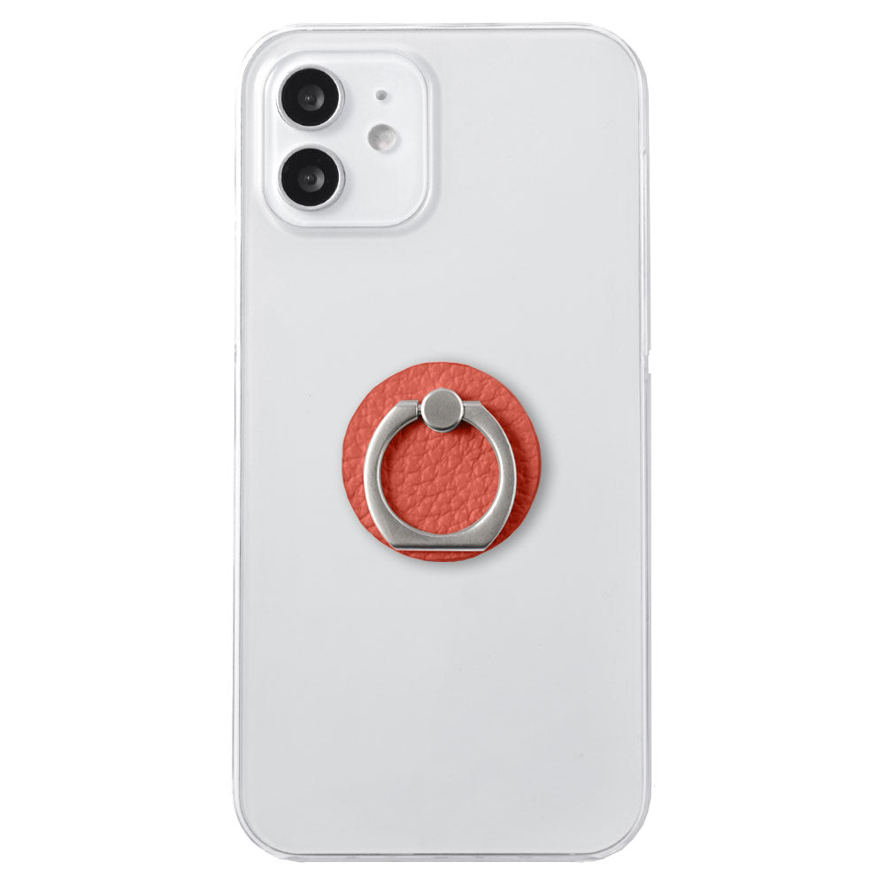 Clear case genuine leather 32 colors Italian shrink leather with smartphone ring back case AQUOS series