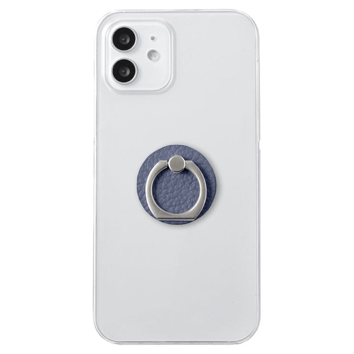 Clear Case Genuine Leather 32 Colors Italian Shrink Leather With Smartphone Ring Back Case