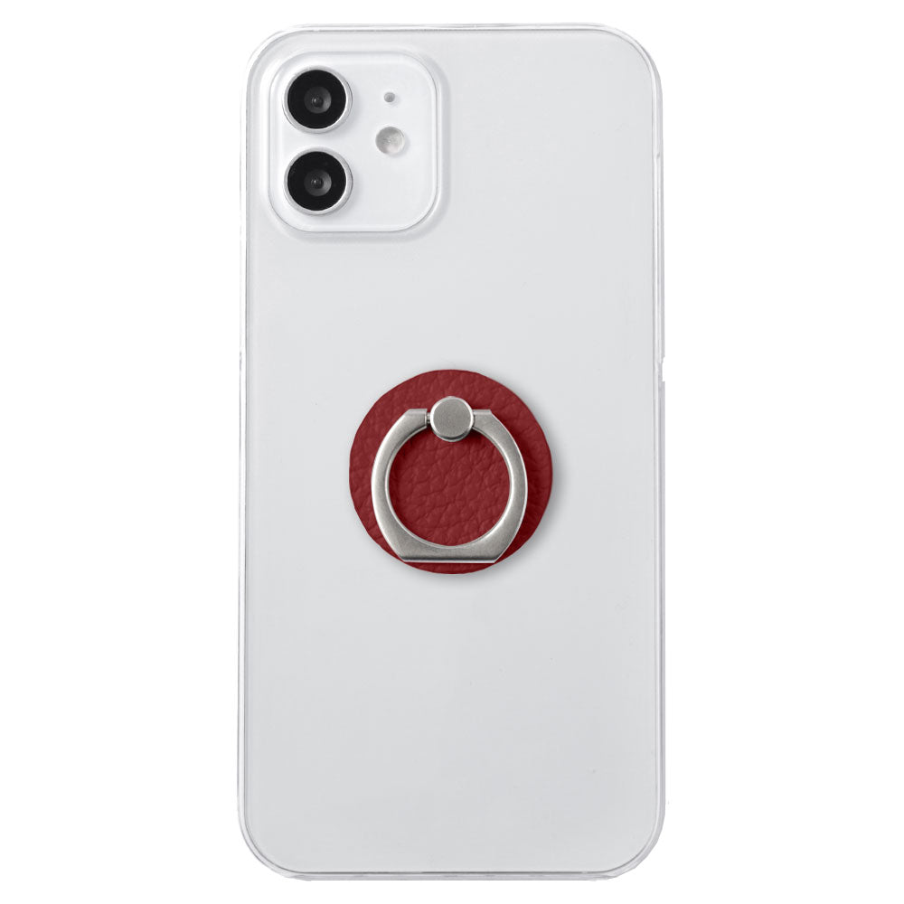 Clear case genuine leather 32 colors Italian shrink leather with smartphone ring back case AQUOS series