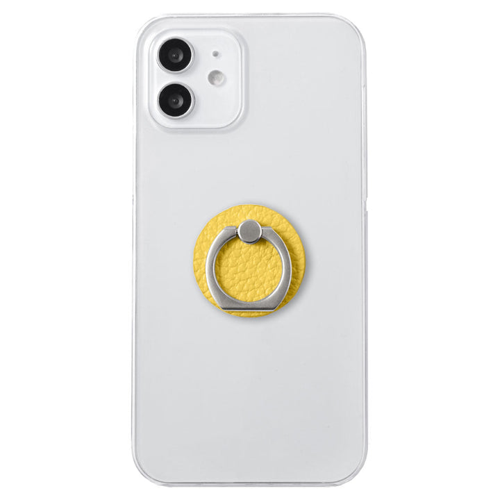 Clear Case Genuine Leather 32 Colors Italian Shrink Leather With Smartphone Ring Back Case