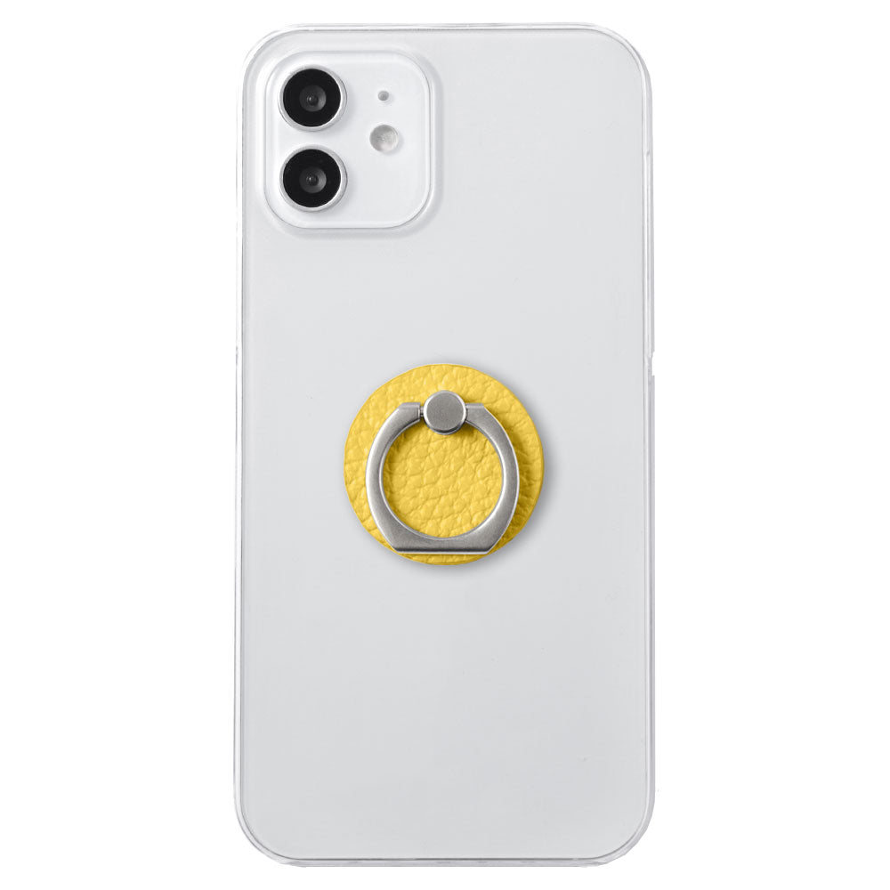 Clear case genuine leather 32 colors Italian shrink leather with smartphone ring back case AQUOS series