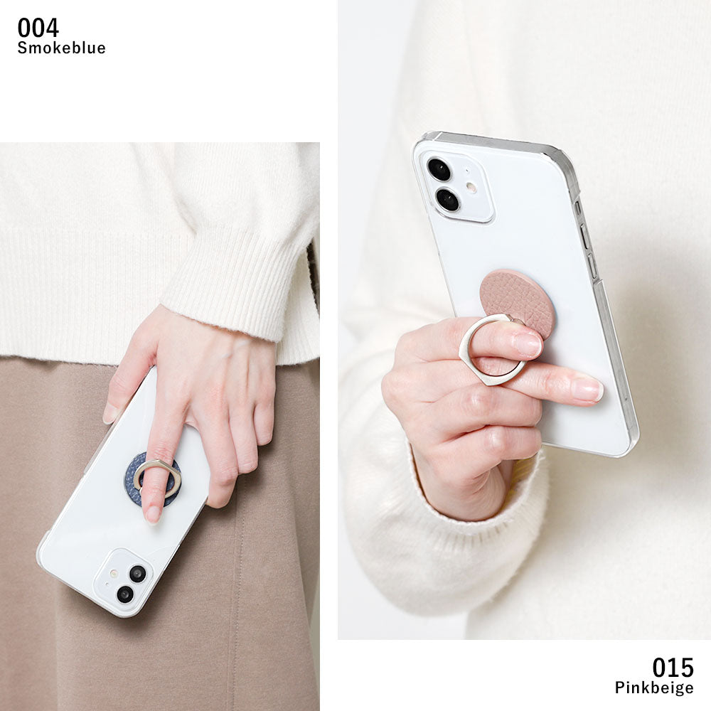 Clear case genuine leather 32 colors Italian shrink leather with smartphone ring back case AQUOS series