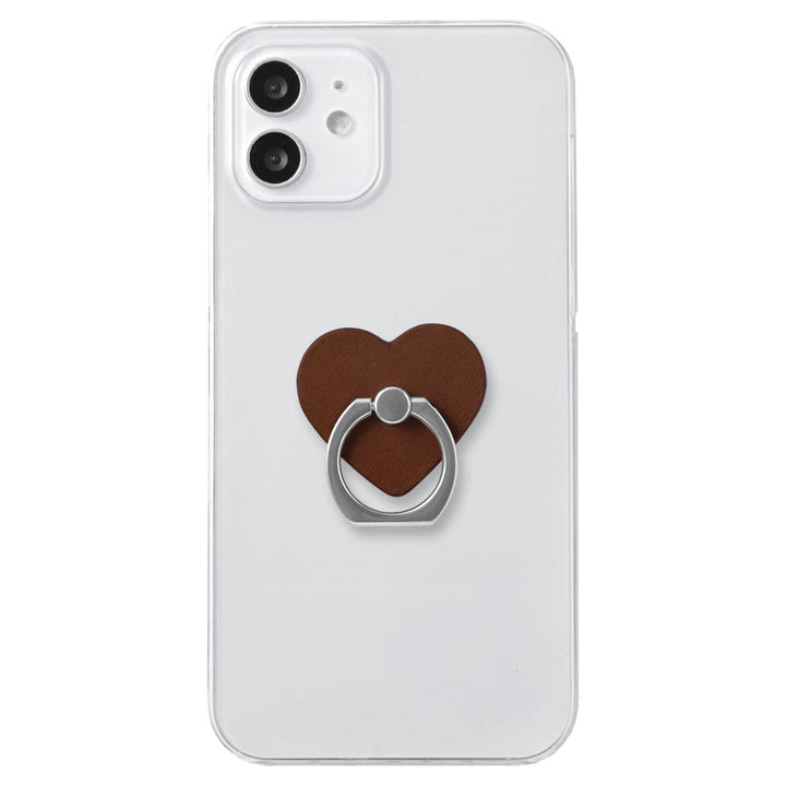 Clear Case Genuine Leather Tochigi Leather Selectable Design Smartphone Ring Attached Back Case