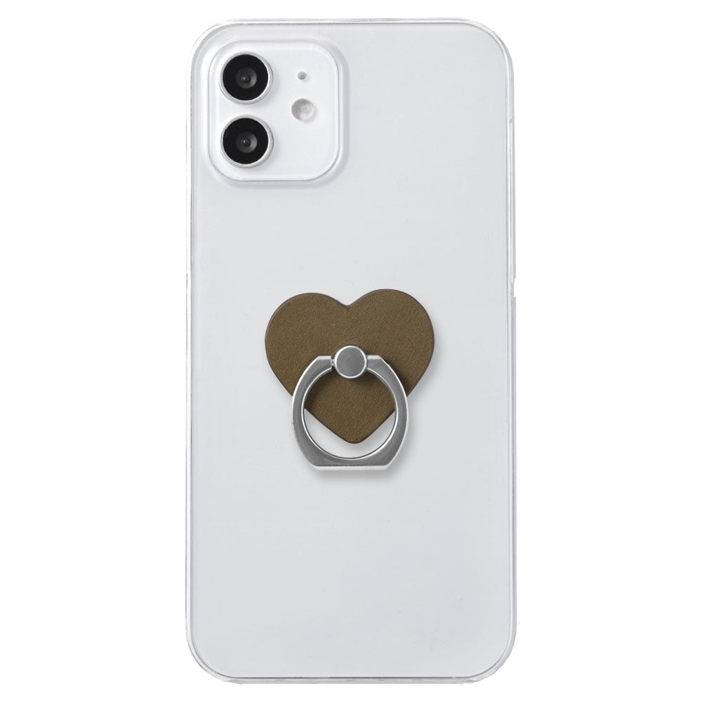 Clear Case Genuine Leather Tochigi Leather Selectable Design Smartphone Ring Attached Back Case