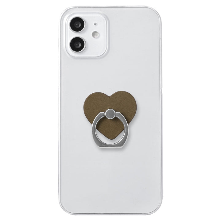 Clear Case Genuine Leather Tochigi Leather Selectable Design Smartphone Ring Attached Back Case