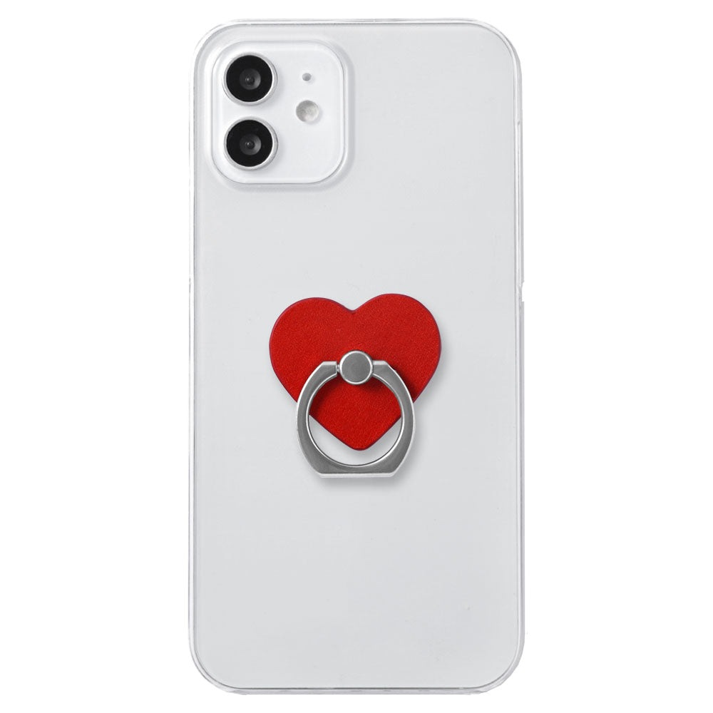 Clear Case Genuine Leather Tochigi Leather Selectable Design Smartphone Ring Attached Back Case