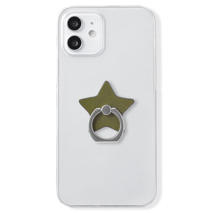 Clear Case Genuine Leather Tochigi Leather Selectable Design Smartphone Ring Attached Back Case
