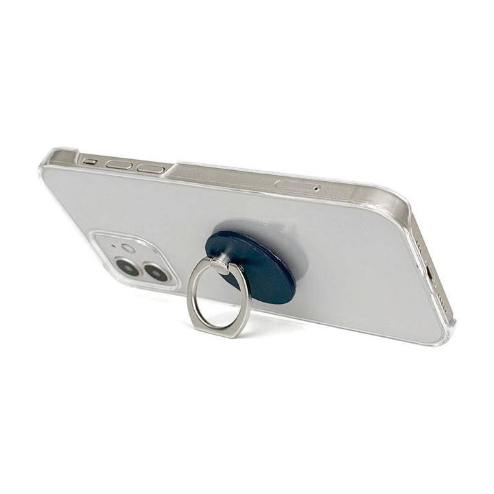 Clear Case Genuine Leather Tochigi Leather Selectable Design Smartphone Ring Attached Back Case