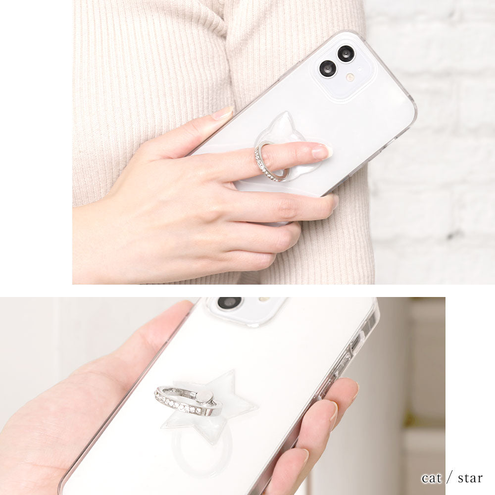 クリアケース スマホリング付き 背面ケース AQUOSシリーズ