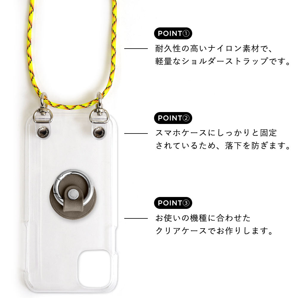 Coque transparente en cuir véritable cuir Tochigi avec anneau pour smartphone et bandoulière, coque arrière pour la série iPhone