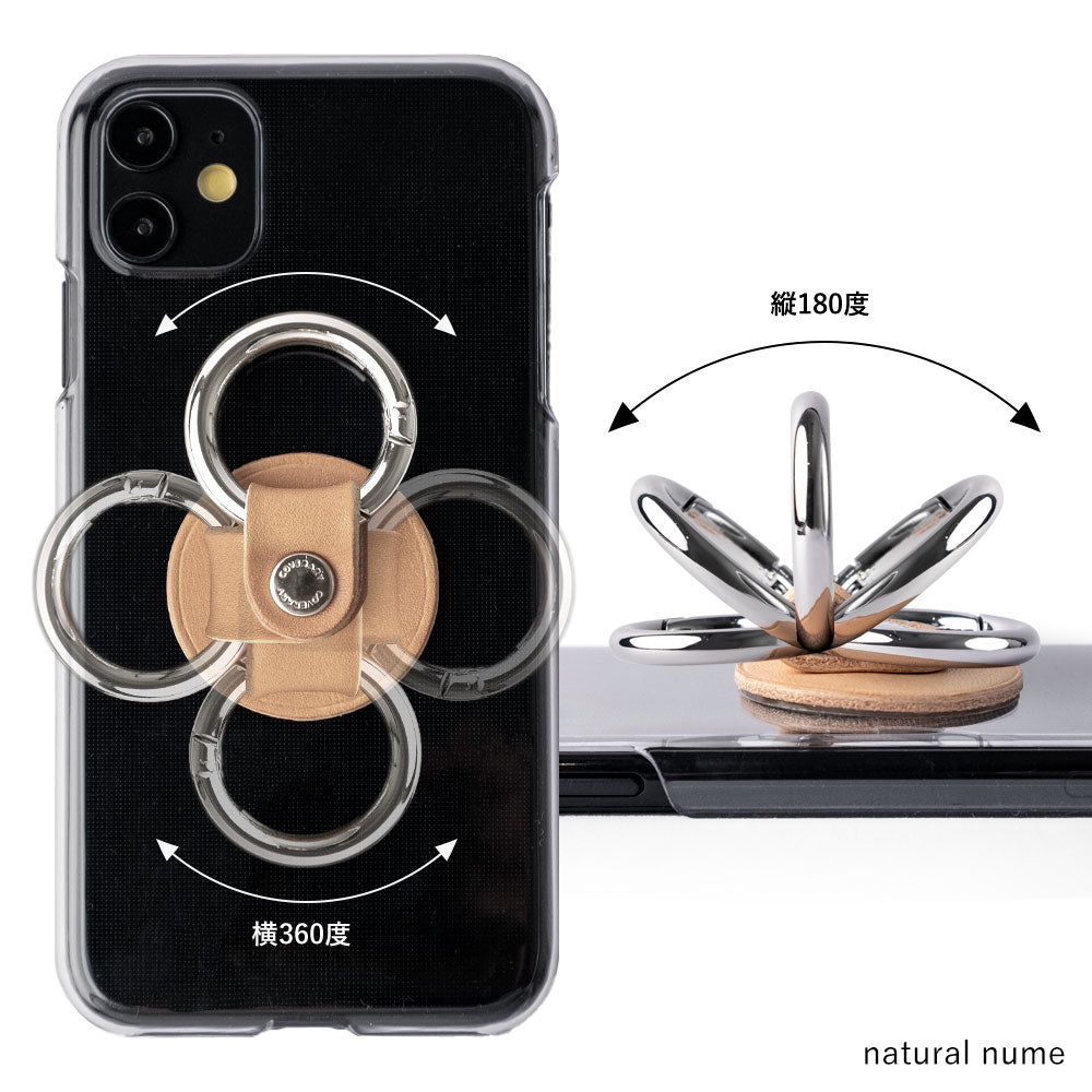 Coque transparente en cuir véritable cuir Tochigi avec anneau pour smartphone et bandoulière, coque arrière pour la série iPhone