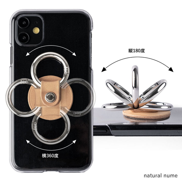 Coque transparente en cuir véritable cuir Tochigi avec anneau pour smartphone et bandoulière, coque arrière pour la série iPhone