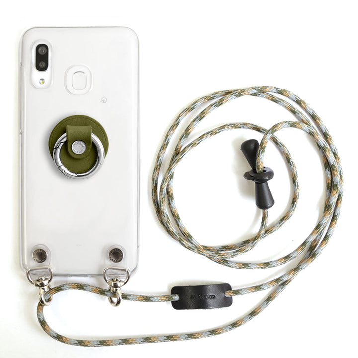 Coque transparente en cuir véritable cuir Tochigi avec anneau pour smartphone et bandoulière, coque arrière pour la série iPhone