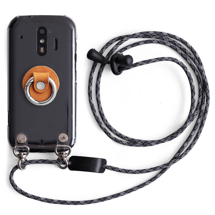 Clear case genuine leather Tochigi leather with smartphone ring & shoulder strap back case Google Pixel series