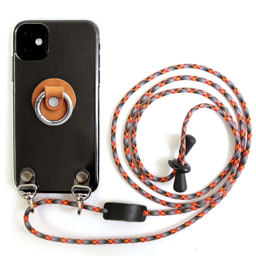 Clear case genuine leather Tochigi leather with smartphone ring & shoulder strap back case Google Pixel series