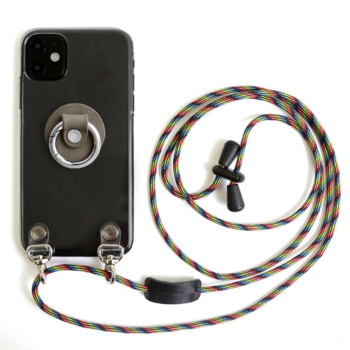 Clear case genuine leather Tochigi leather with smartphone ring & shoulder strap back case Google Pixel series