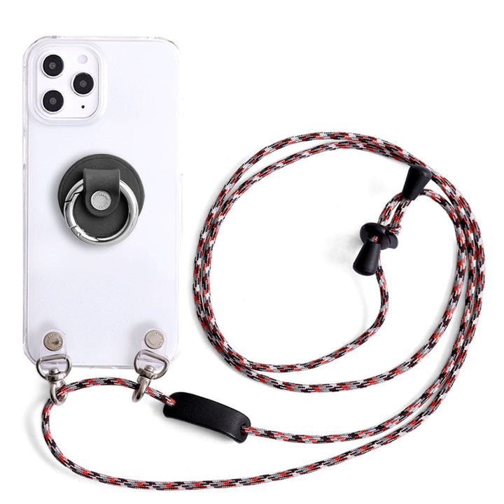 Clear case genuine leather Tochigi leather with smartphone ring & shoulder strap back case Google Pixel series