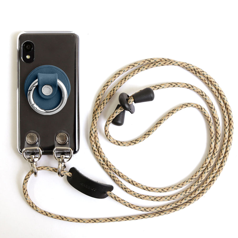 Clear case genuine leather Tochigi leather with smartphone ring & shoulder strap back case Google Pixel series