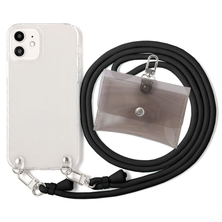 Clear case with shoulder strap & mini clear pouch, back case for Galaxy series