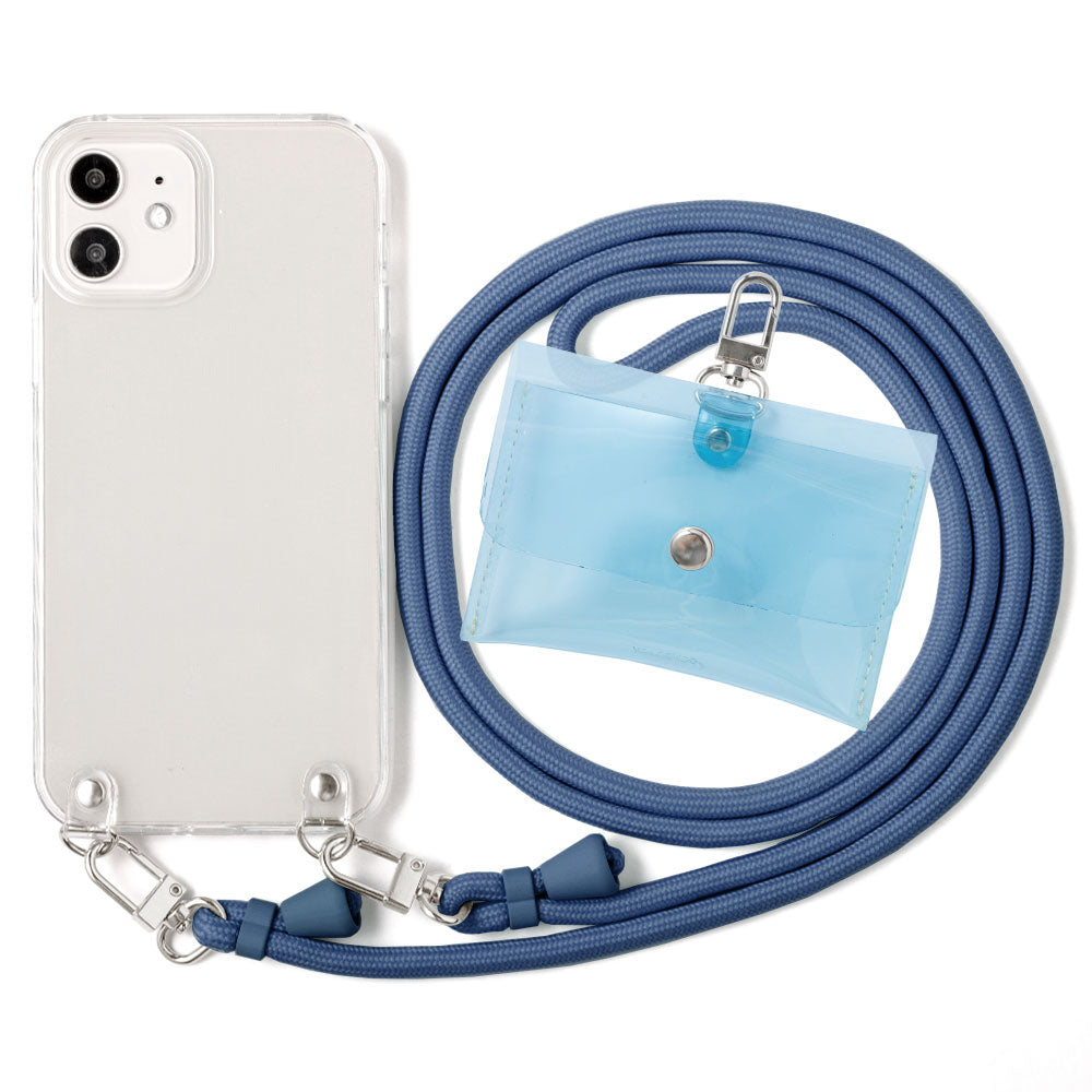 Clear case with shoulder strap & mini clear pouch, back case for Galaxy series