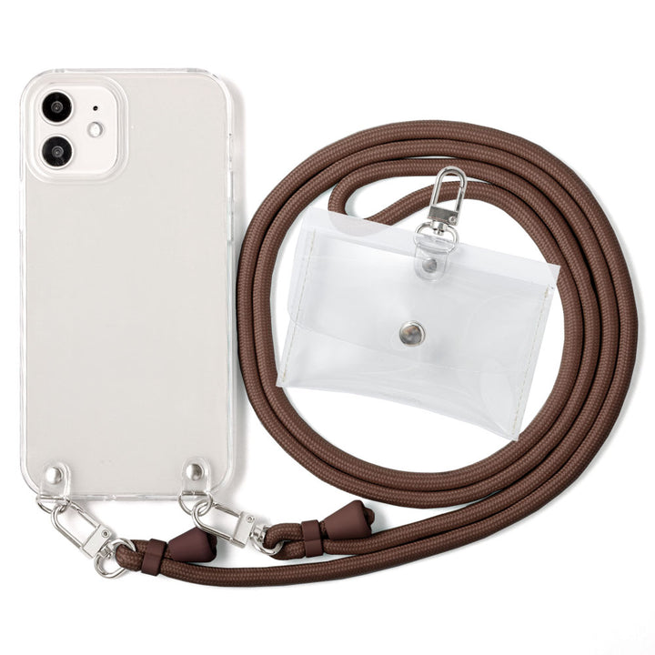 Clear case with shoulder strap & mini clear pouch, back case