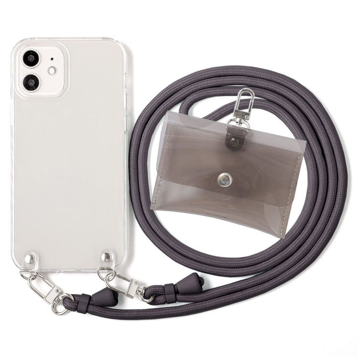 Clear case with shoulder strap & mini clear pouch, back case