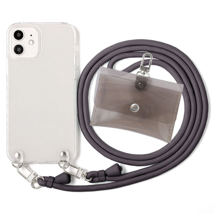 Clear case with shoulder strap & mini clear pouch, back case for Galaxy series