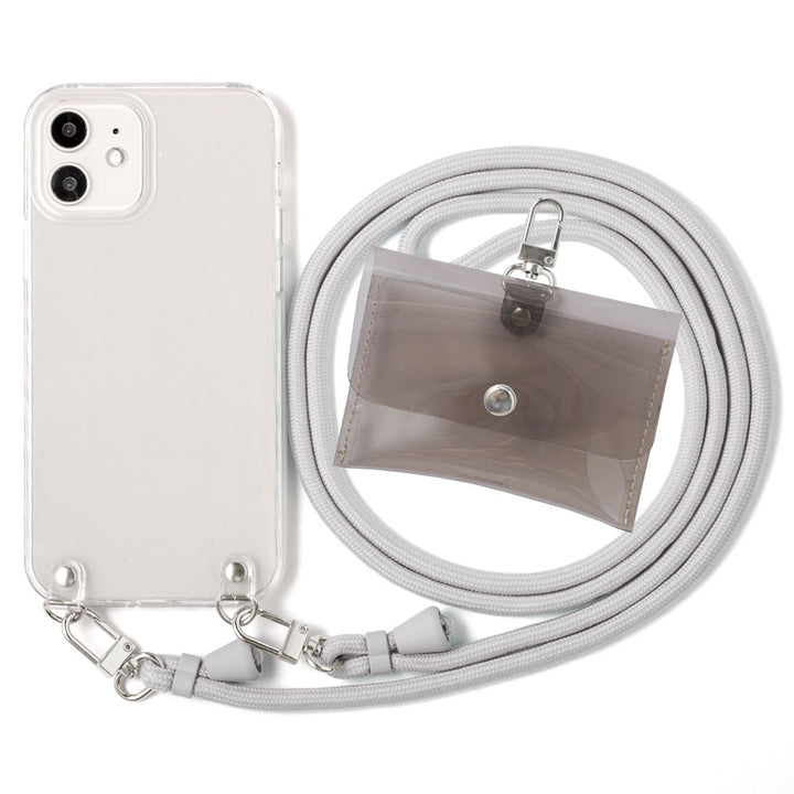 Clear case with shoulder strap & mini clear pouch, back case