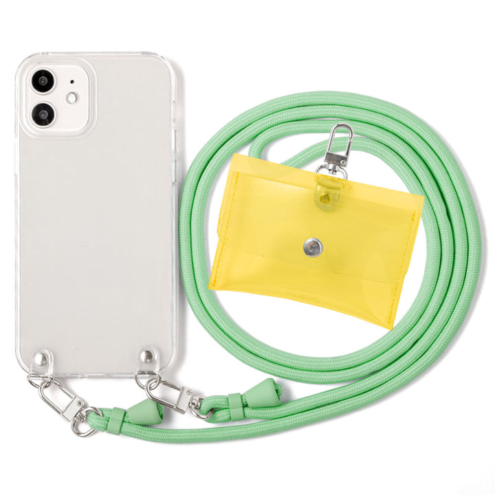 Clear case with shoulder strap & mini clear pouch, back case