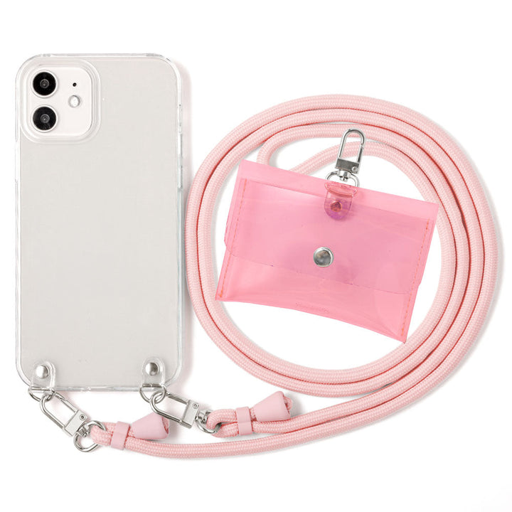 Clear case with shoulder strap & mini clear pouch, back case for Galaxy series