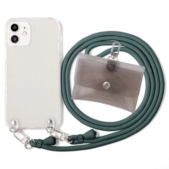 Clear case with shoulder strap & mini clear pouch, back case