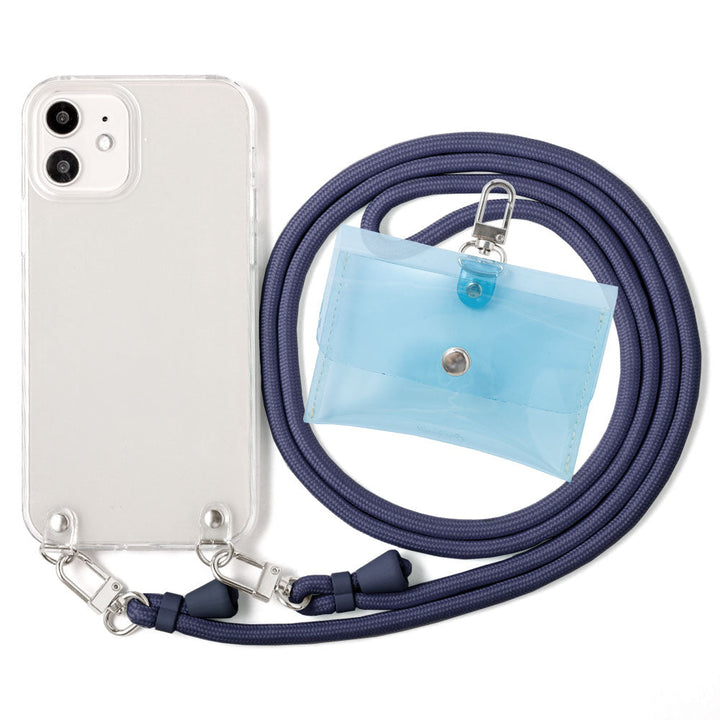 Clear case with shoulder strap & mini clear pouch, back case for Galaxy series