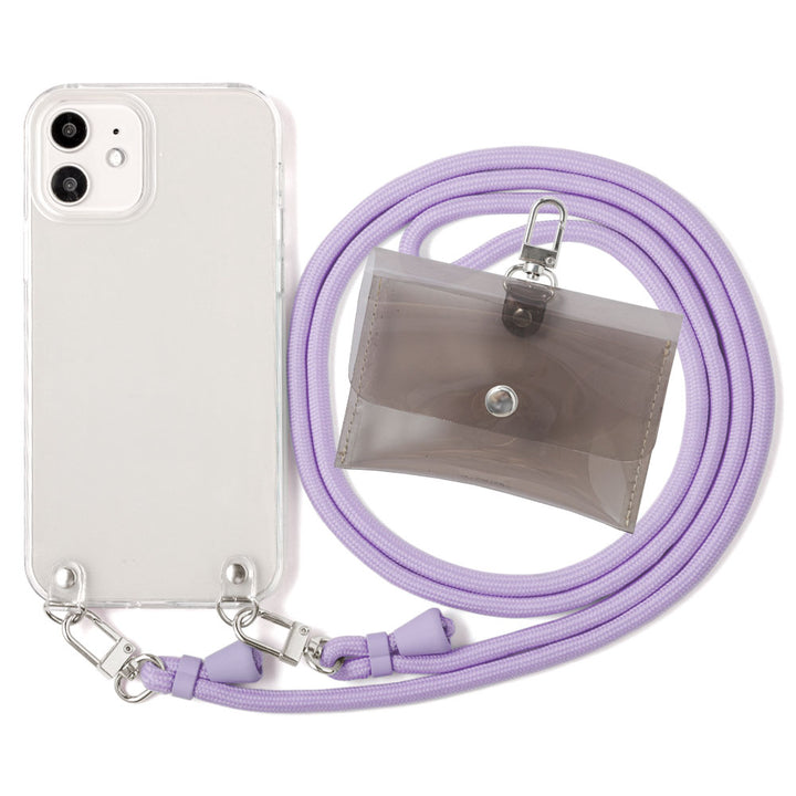 Clear case with shoulder strap & mini clear pouch, back case