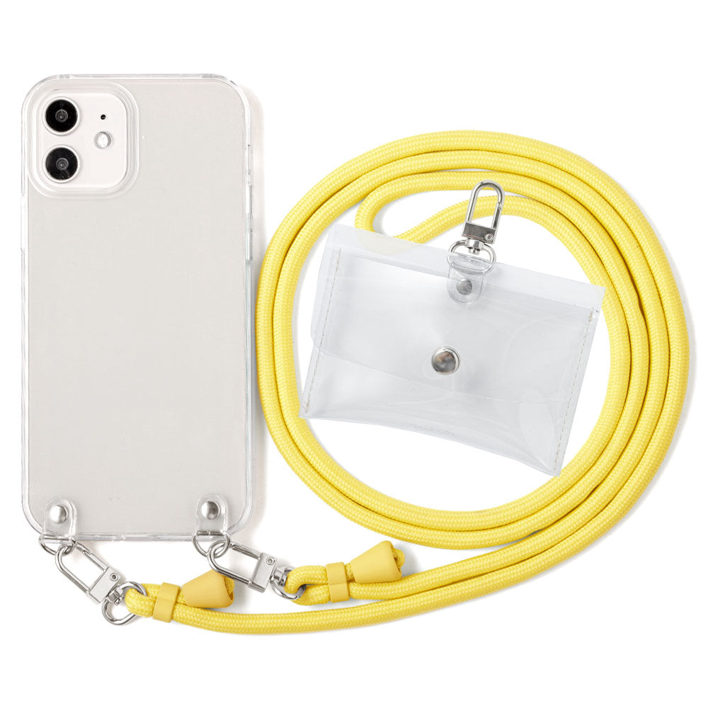 Clear case with shoulder strap & mini clear pouch, back case for Galaxy series