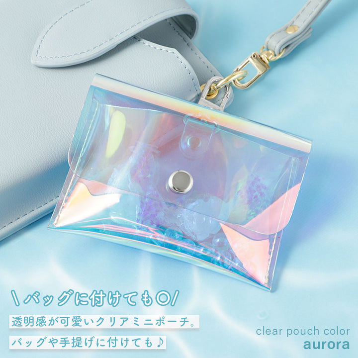 Clear case with shoulder strap & mini clear pouch, back case