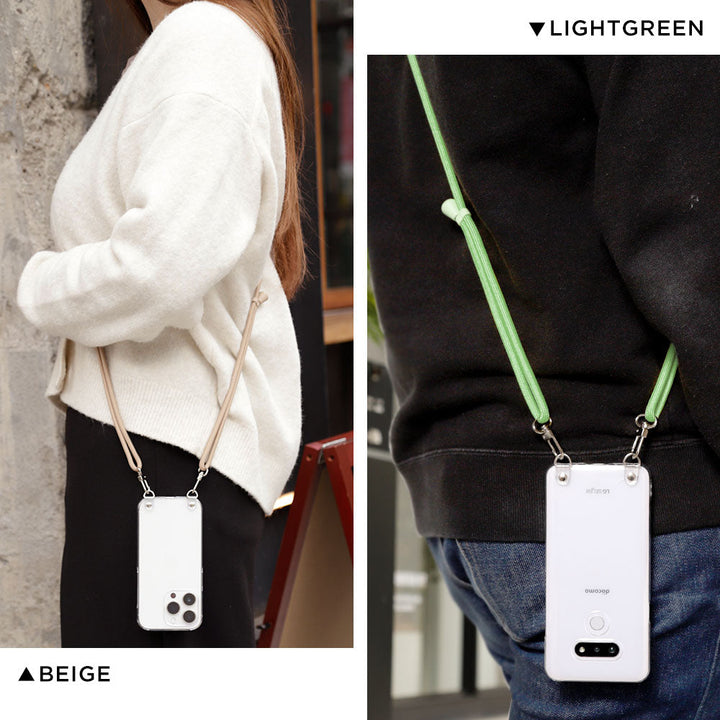 Clear case with shoulder strap, basic, back case for B iPhone series