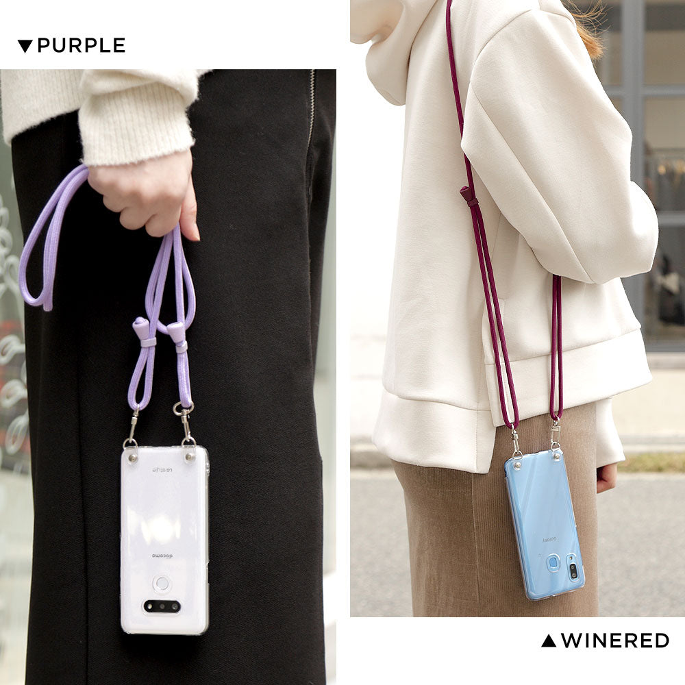 Clear case with shoulder strap, basic, back case for B iPhone series