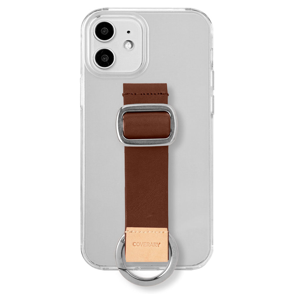 Étui transparent en cuir véritable cuir Tochigi avec ceinture à boucle, étui arrière pour la série Galaxy (type adhésif)