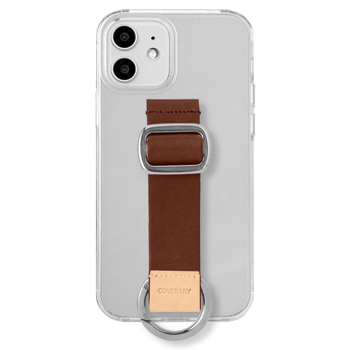 Étui transparent en cuir véritable cuir Tochigi avec ceinture à boucle, étui arrière pour la série Galaxy (type adhésif)