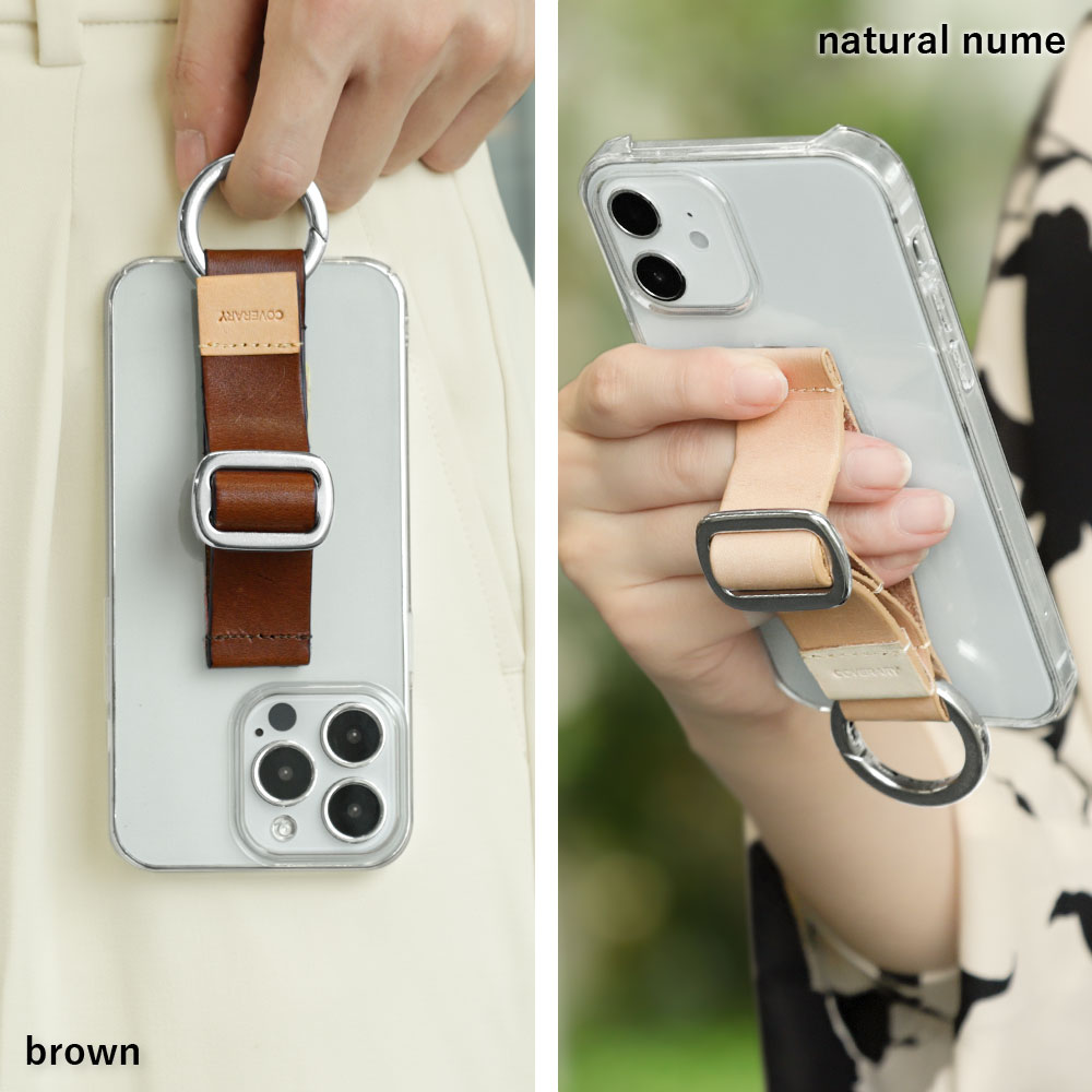 Étui transparent en cuir véritable cuir Tochigi avec ceinture à boucle, étui arrière pour la série Galaxy (type adhésif)