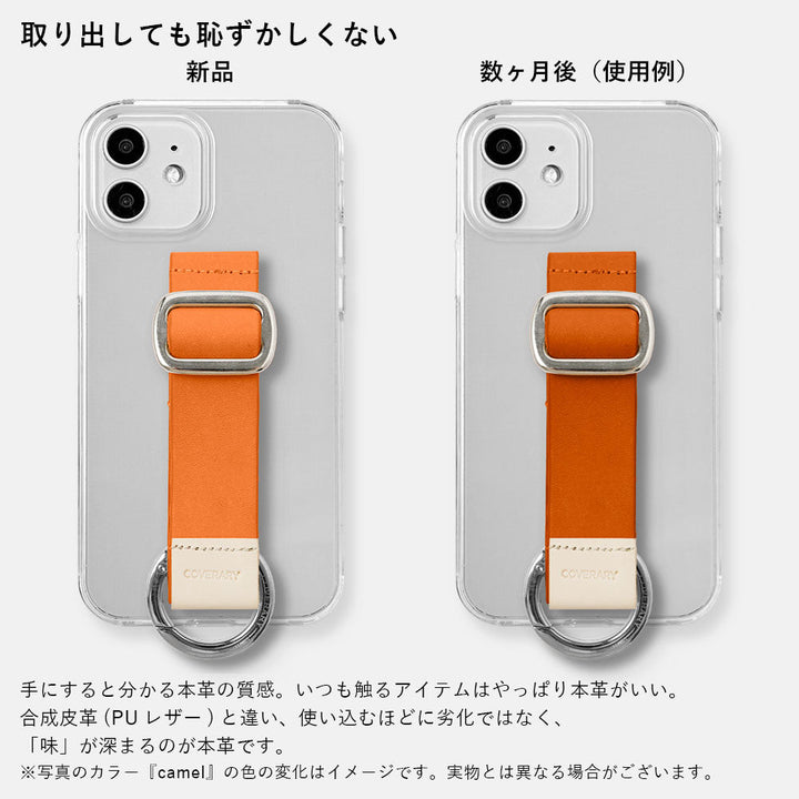 Étui transparent en cuir véritable cuir Tochigi avec ceinture à boucle, étui arrière pour la série Galaxy (type adhésif)