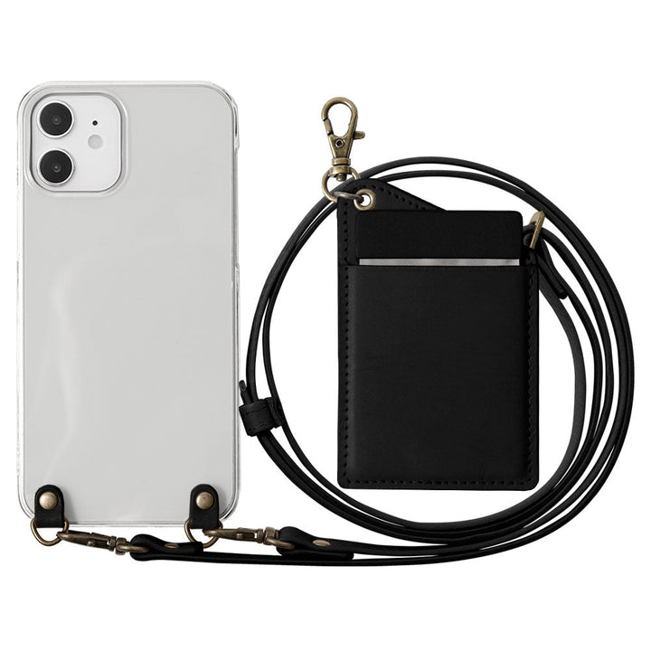 Clear case genuine leather Tochigi leather stainless steel mirror with shoulder strap back case Galaxy series