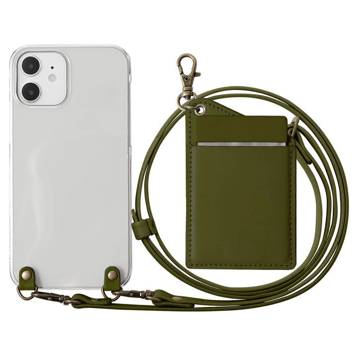 Clear case genuine leather Tochigi leather stainless steel mirror with shoulder strap back case Galaxy series